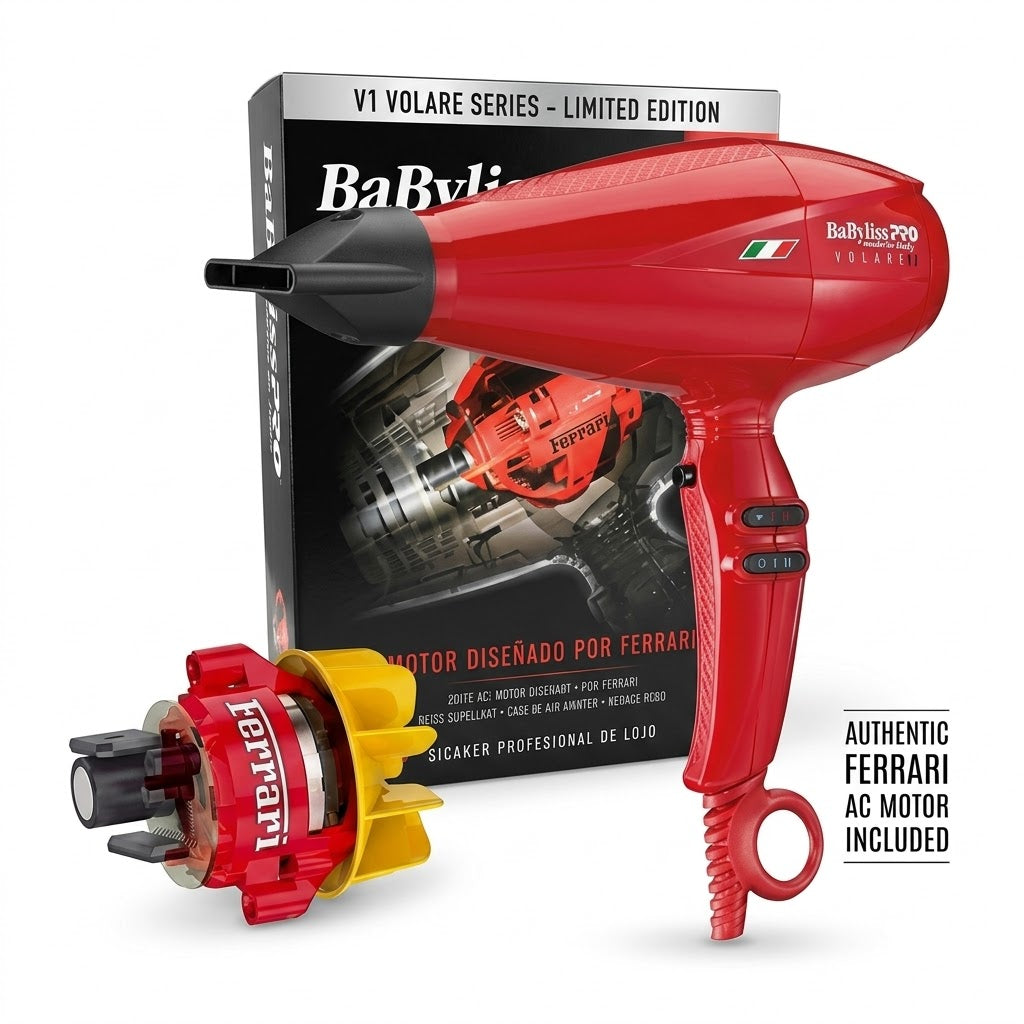 Secadora BaByliss Volare Roja 2000W Motor Ferrari Iónica Profesional