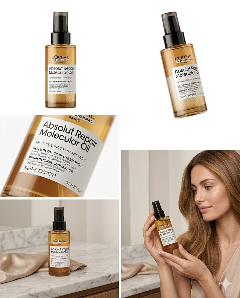 L'Oréal Professionnel Absolut Repair Molecular Oil 90 ml – Reparación Molecular y Brillo Intenso