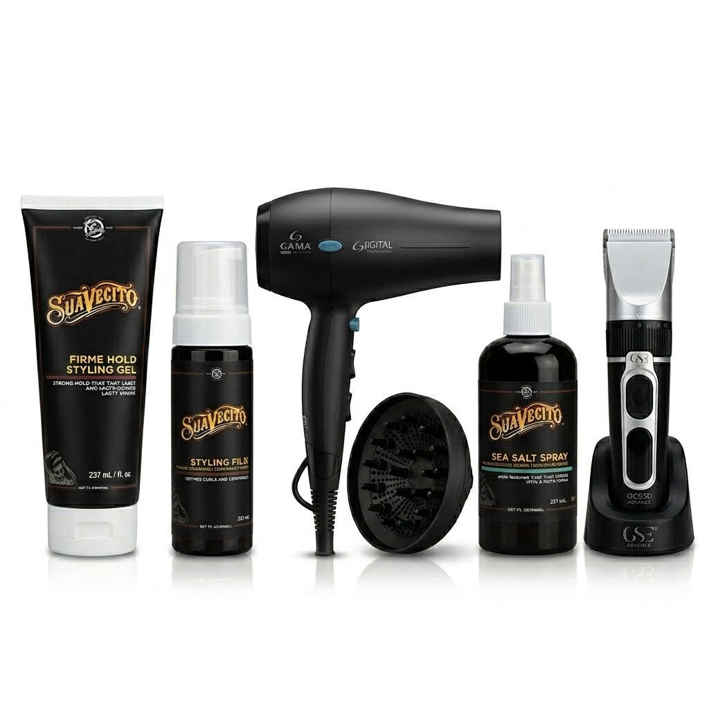 Kit Profesional de Styling y Barbería Suavecito & Gama – Definición, Volumen y Acabado Profesional