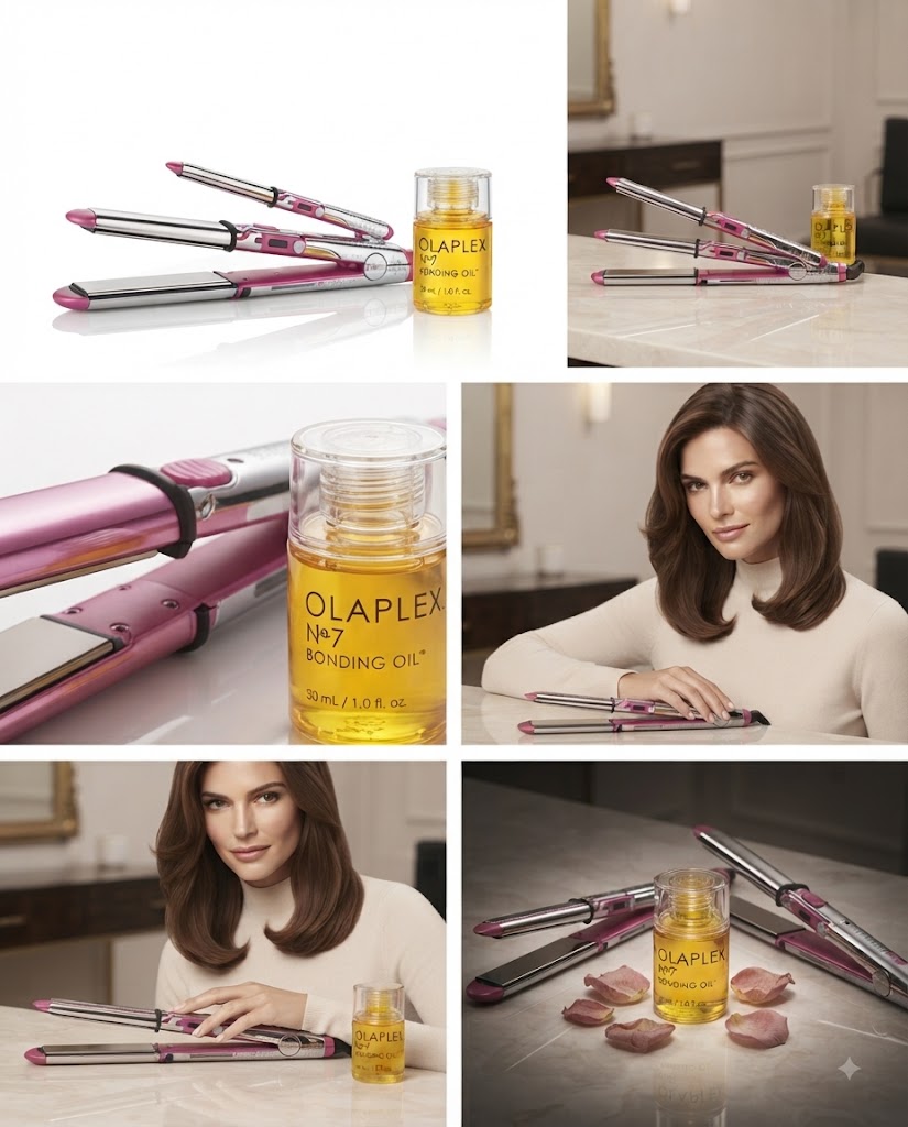 PLANCHA ALACIADORA + OLAPLEX Nº.7 30ML GRATIS Styling profesional con brillo y protección para tu cabello.