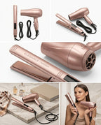 Kit GAMA Keration Elegance Rose Gold – Plancha y Secadora Profesional