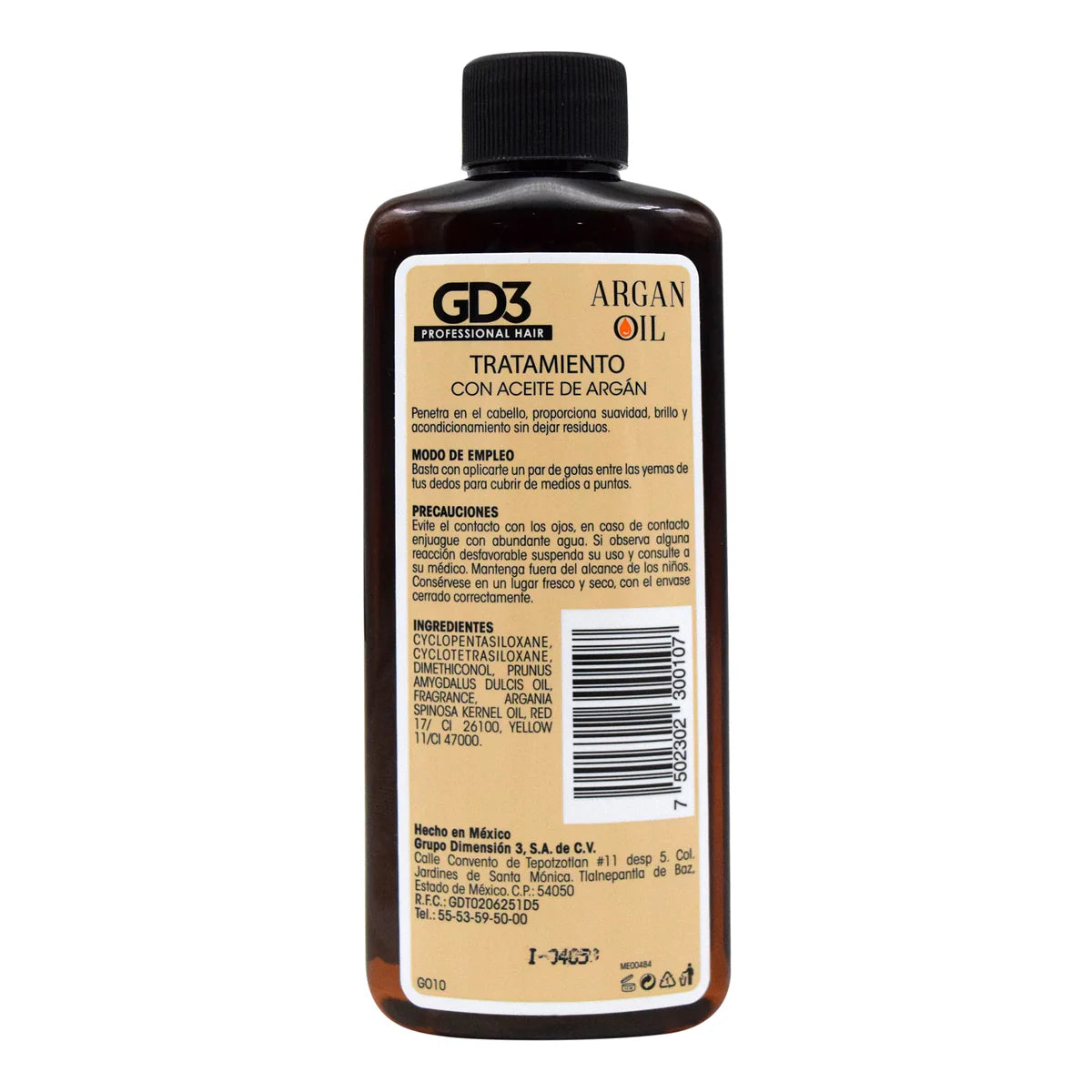 Tratamiento Capilar GD3 Argan Oil 100 ml – Aceite de Argán Reparador Anti-Frizz