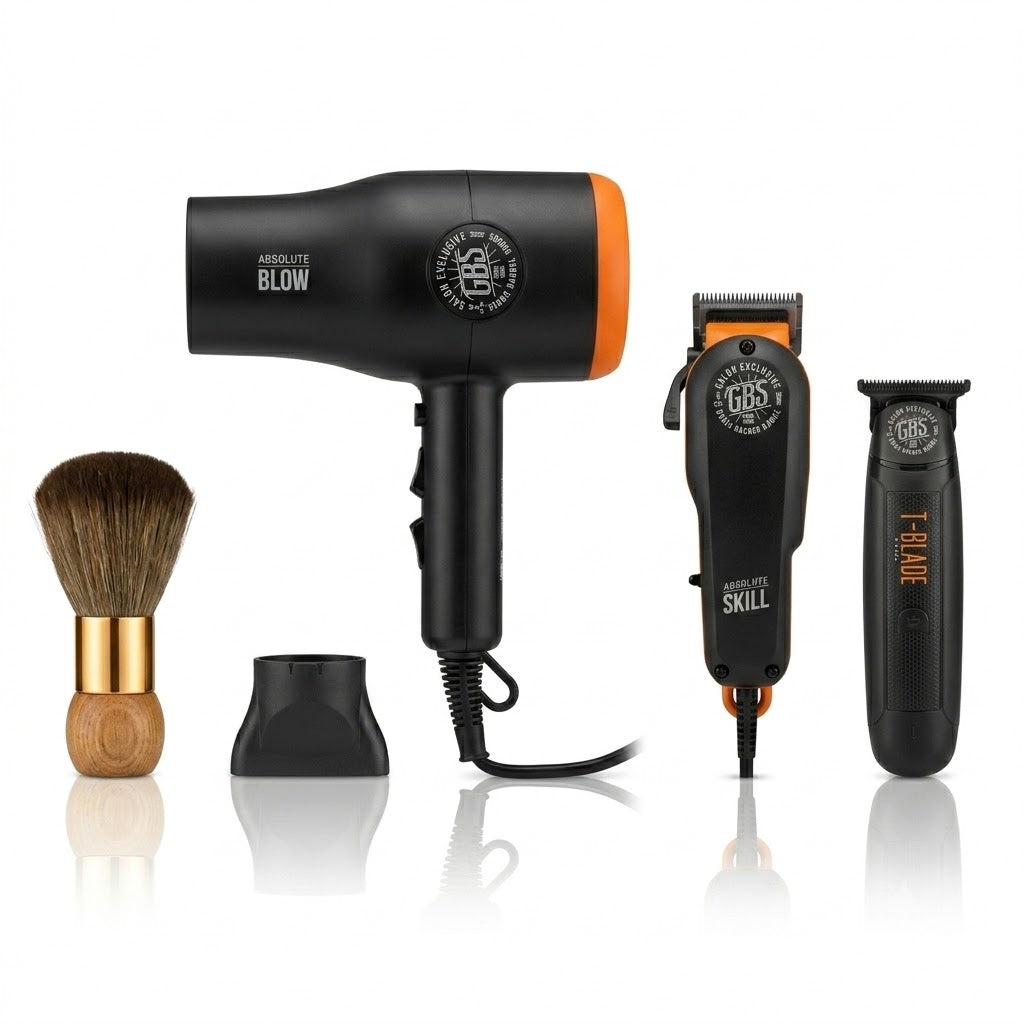 Kit de Barbería GBS Absolute Skill & T-Blade – Máquina de Corte, Trimmer y Accesorios Premium