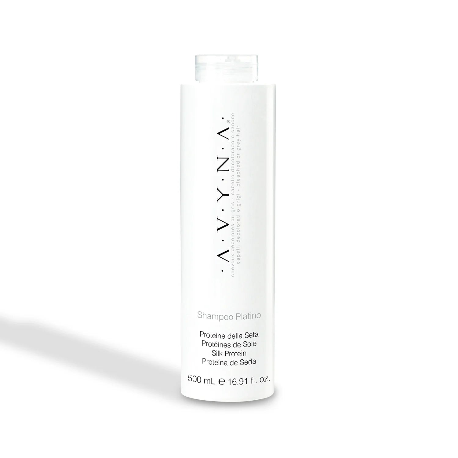 Sistema Avyna Platino – Shampoo 500ml + Maschera 500ml + Ricostruttore 250ml + Fluido 200ml