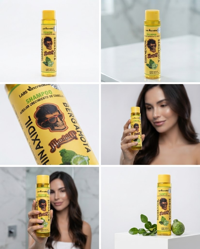 Shampoo con Minoxidil y Bergamota Labs Incredible Barberlife Auxiliar para el Crecimiento del Cabello 500 ml