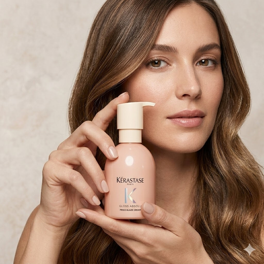 Kérastase Gloss Absolu Frizz-Glaze Cream 240 ml – Crema Anti-Frizz de Brillo Intenso