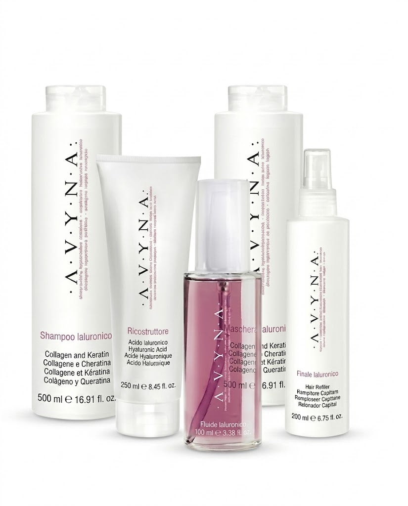 AVYNA RITUAL HIALURÓNICO SHAMPOO 500 ML + MASCARILLA 500 ML + RECONSTRUCTOR 250 ML + FLUIDO IALURÓNICO 100 ML + FINALE HIALURÓNICO 200 ML