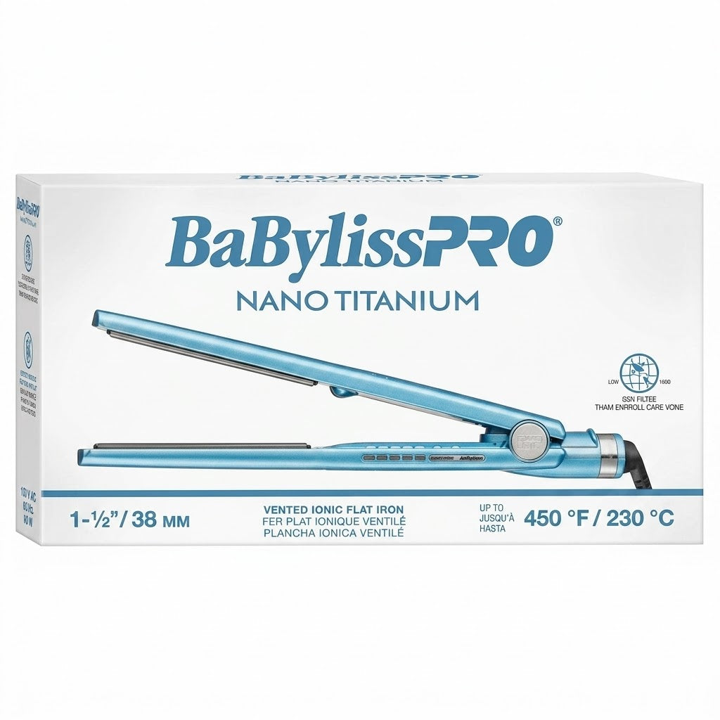 Plancha Alaciadora BaBylissPRO Profesional Placas Titanium Nano Salón BNT4093