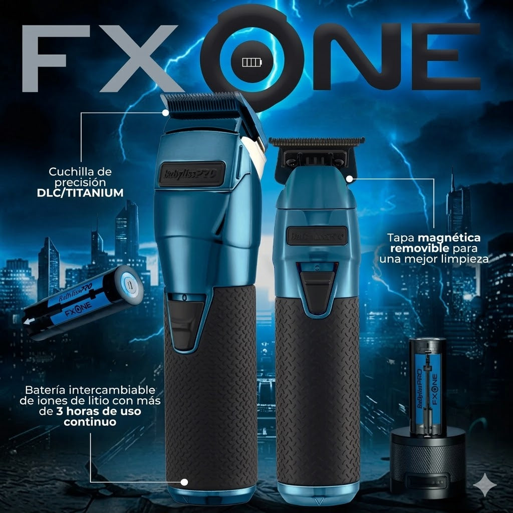 Set BaBylissPRO BlueFX FXone Clipper + Trimmer FXone  Edición Premium Barber