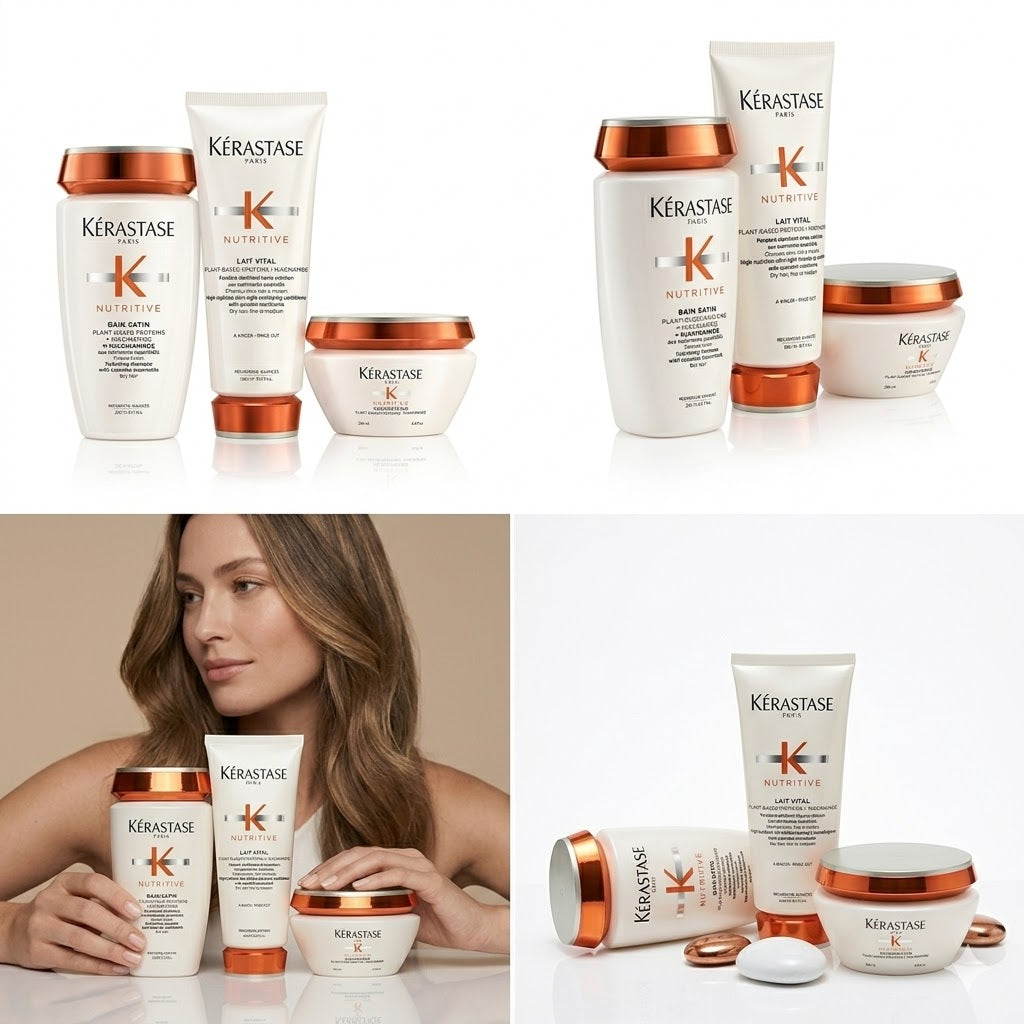 Kit Kérastase Nutritive – Bain Satin 250ml + Lait Vital 200ml + Masquintense 200ml