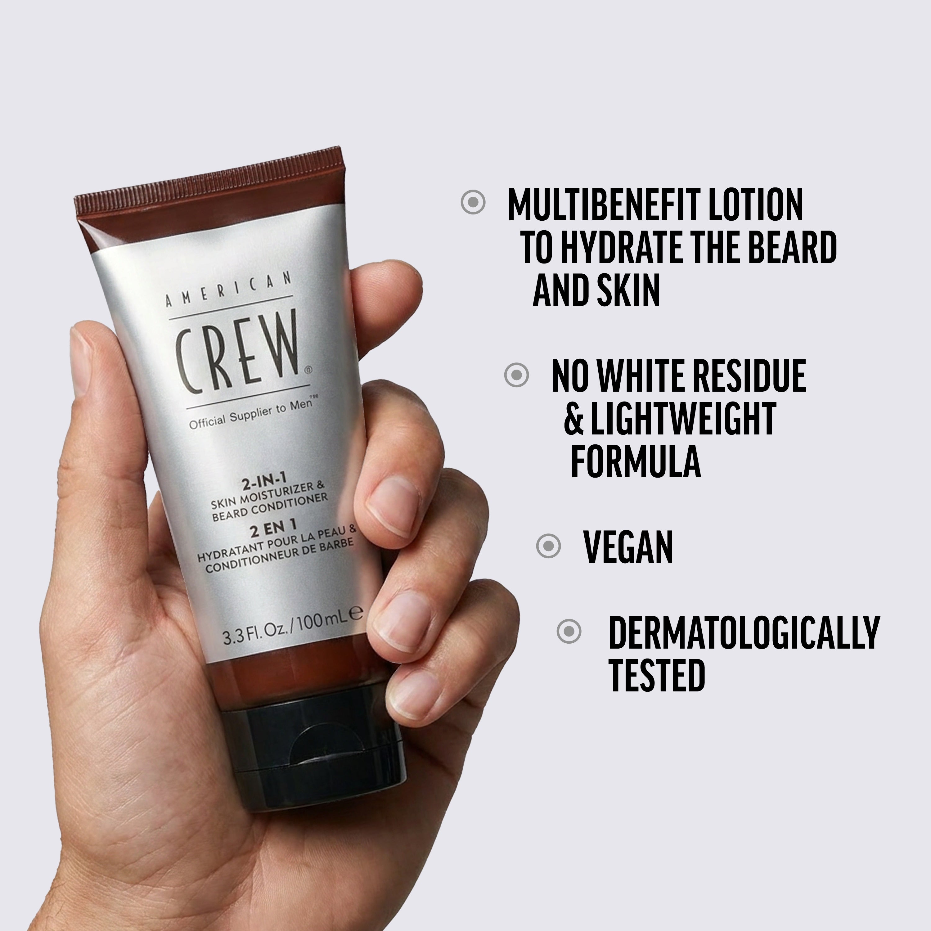 Crema American Crew 2 en 1 Hidratante Piel y Acondicionador Barba 100ml