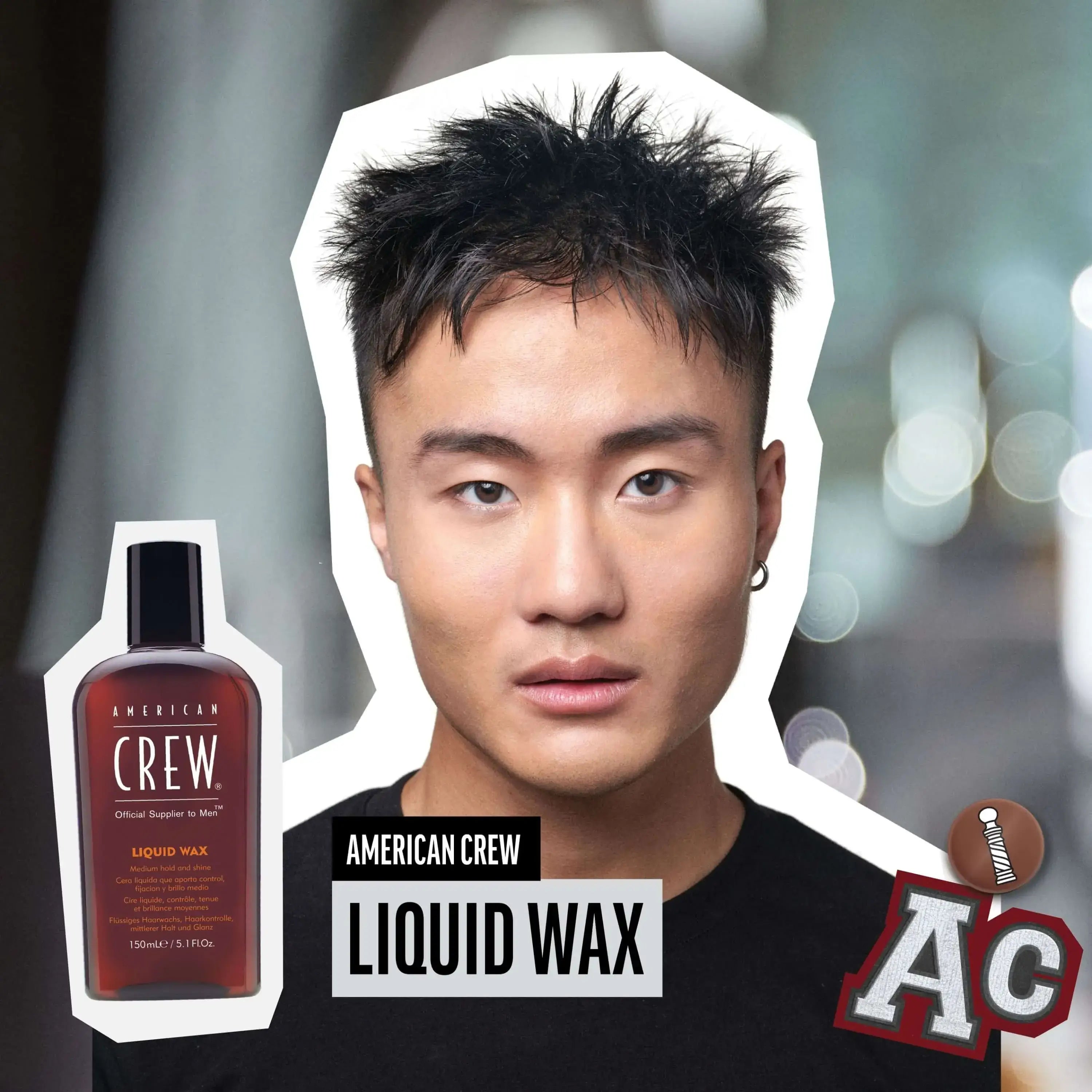 Cera Líquida American Crew Liquid Wax 150ml Fijación Medía Brillo Hombre