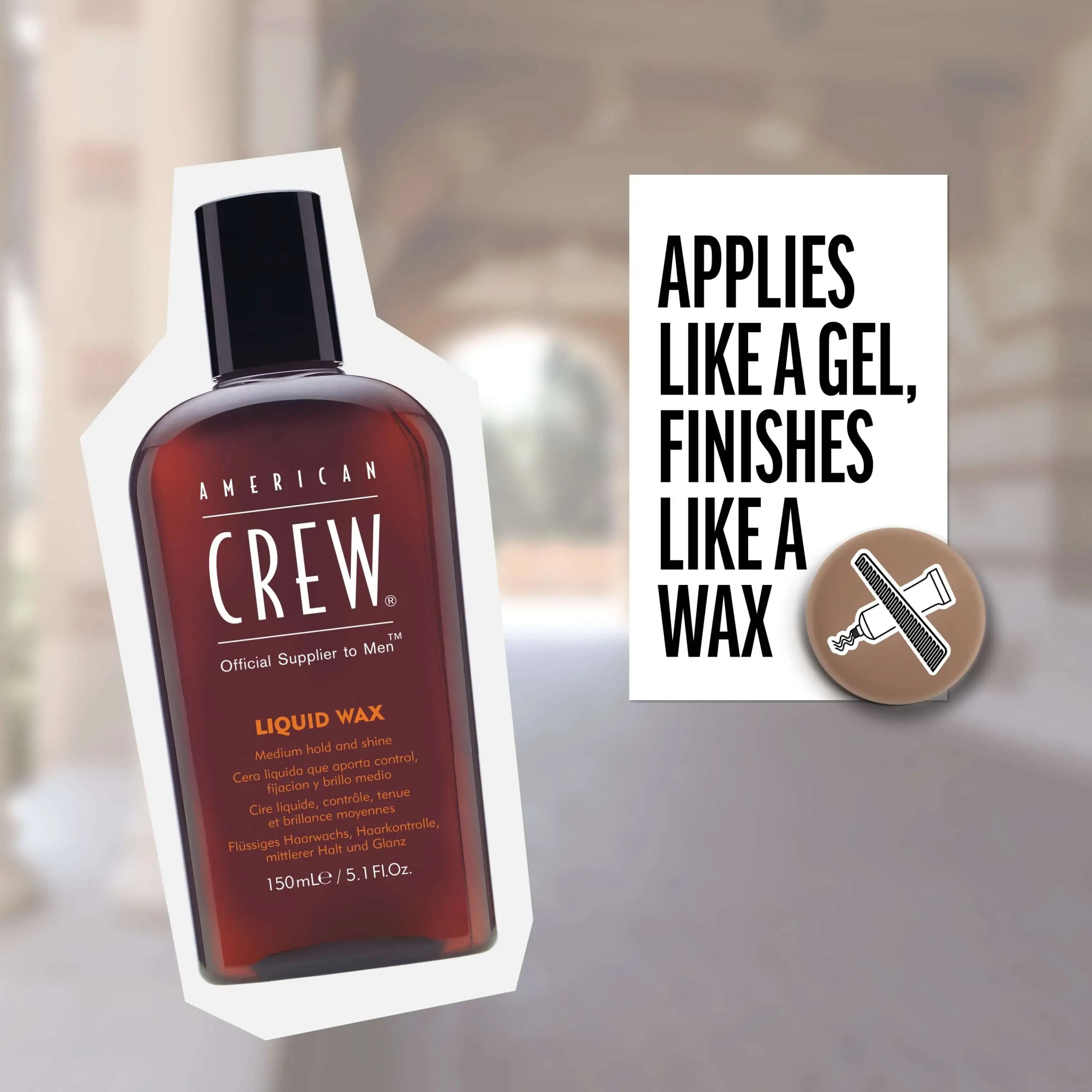 Cera Líquida American Crew Liquid Wax 150ml Fijación Medía Brillo Hombre