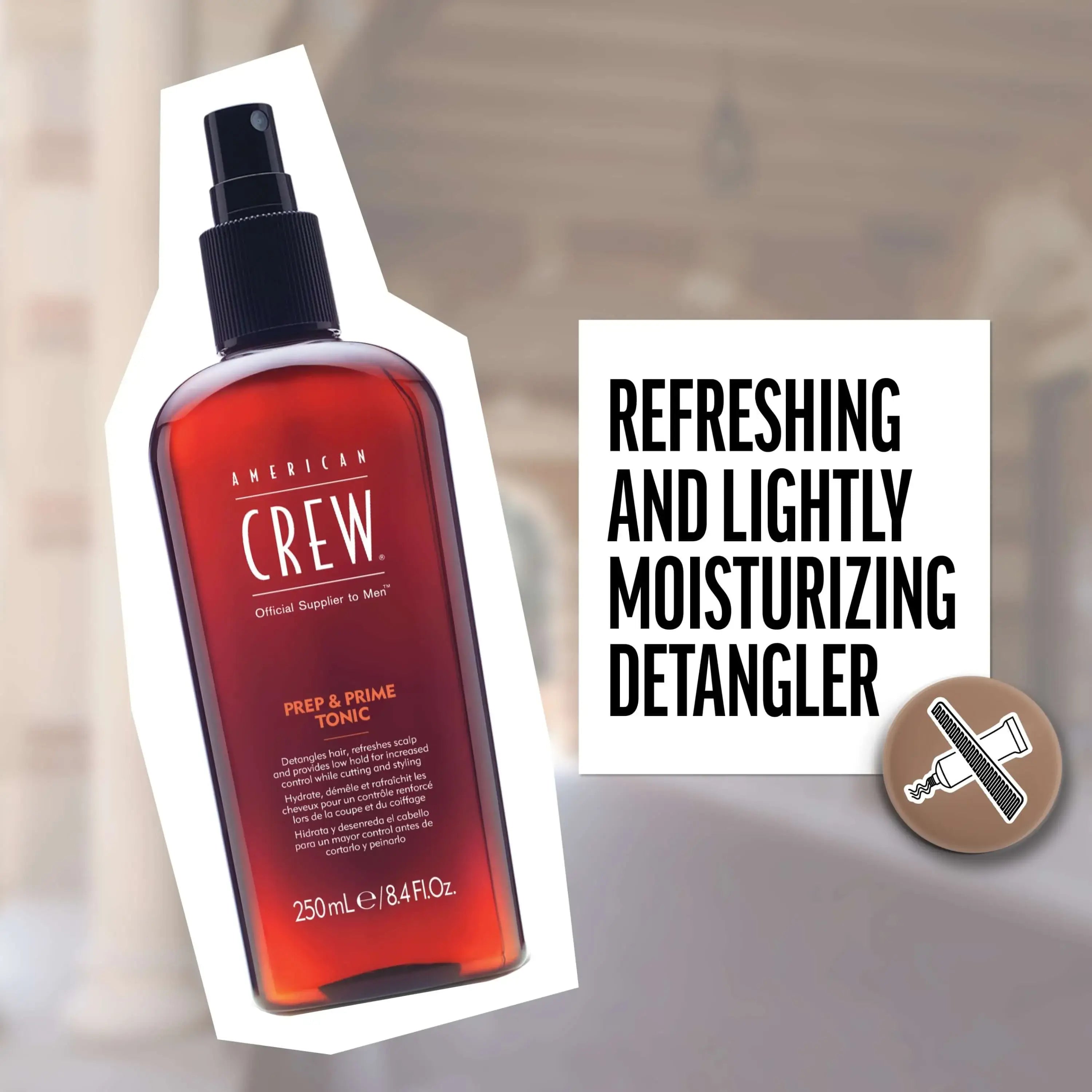 Tónico American Crew Prep and Prime Tonic 250ml Prepeinado Fijación Ligera