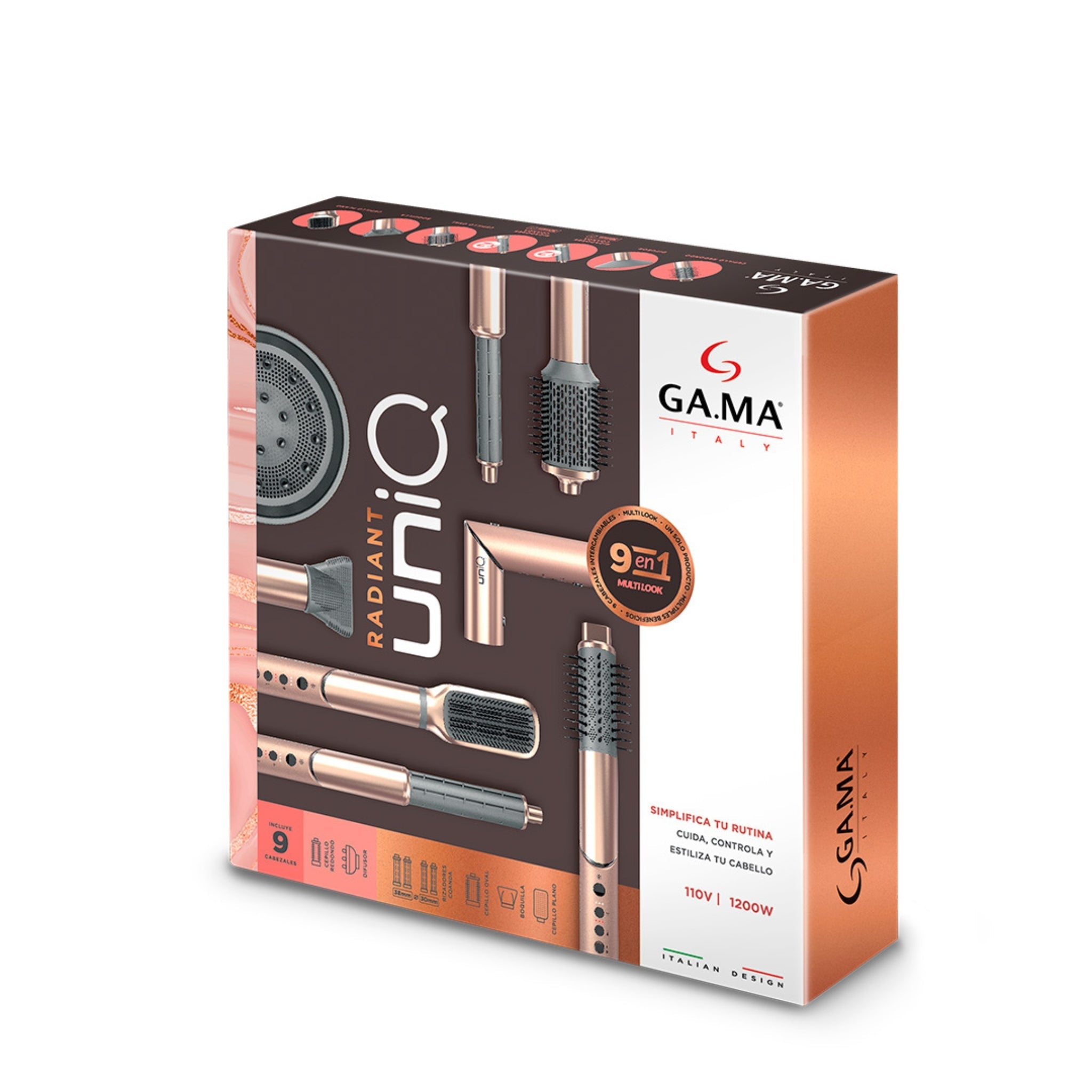 GAMA Radiant Uniq Multistyler 9 en 1 herramienta profesional para salón