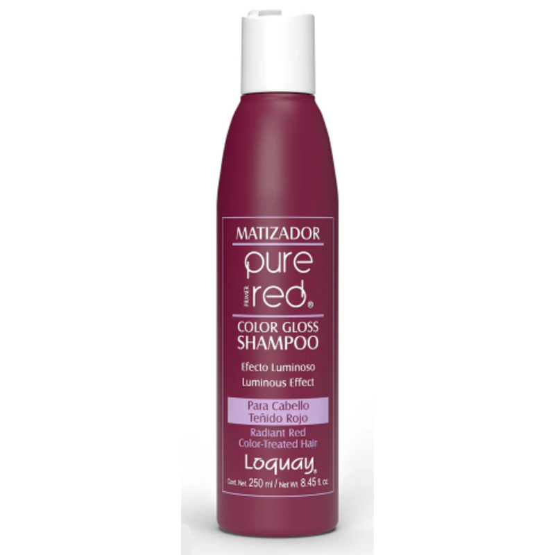 Shampoo Matizador Loquay Pure Red 250ml para cabellos rojos y castaños en Esthy Beauty México