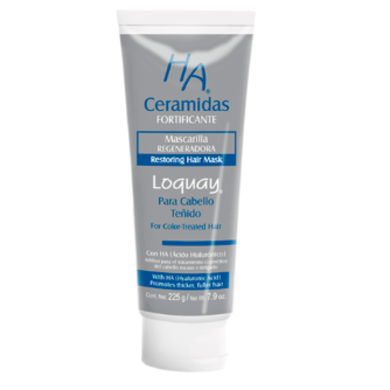 Mascarilla Loquay HA Ceramidas para cabello teñido 225g con ácido hialurónico