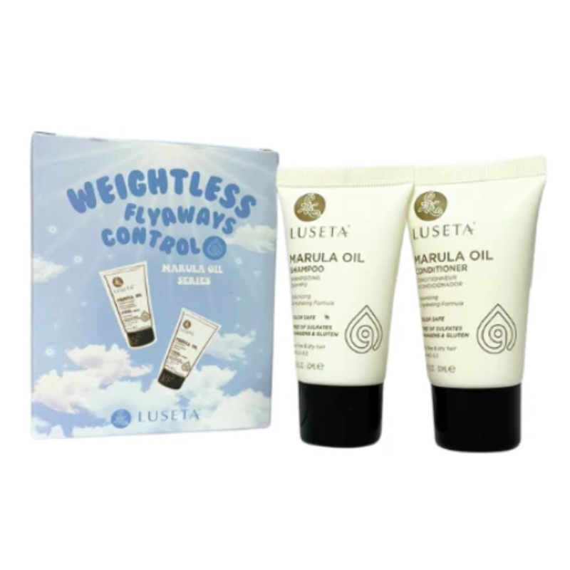 LUSETA Marula Oil Travel Set - Kit de aceite de marula en tamaño viaje para hidratación capilar profesional