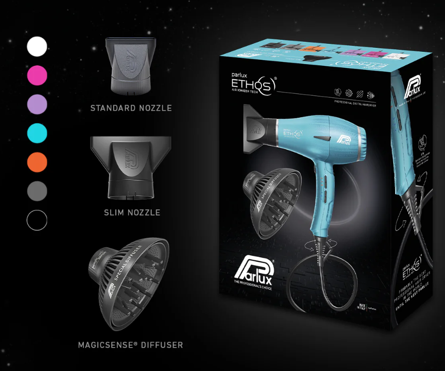 Pack Secadora Parlux Ethos White con Difusor Profesional Digital 2300W Salón