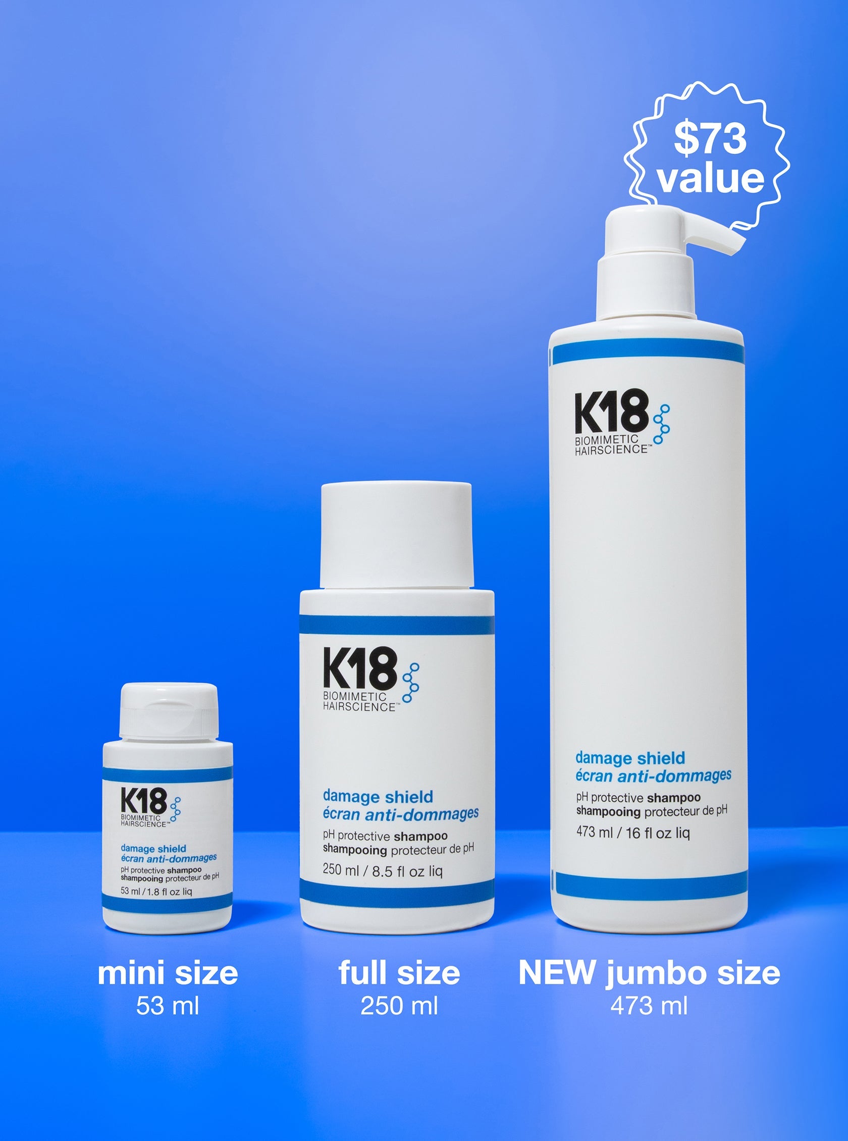 Shampoo K18 Damage Shield pH Protective Shampoo 473ml Color Safe Tamano Grande