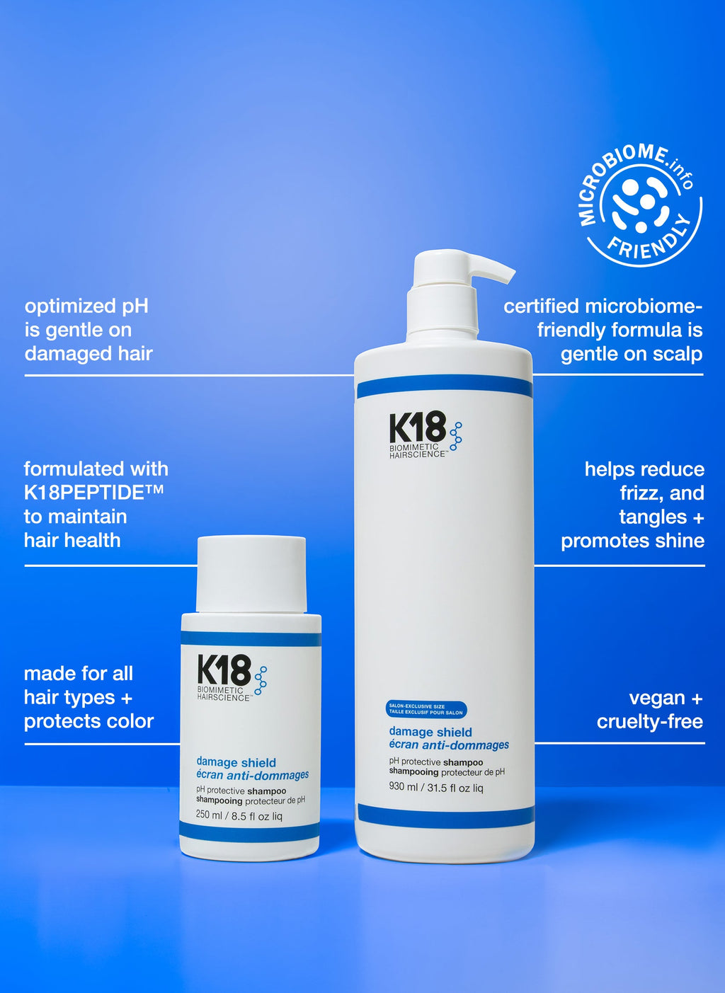 Shampoo K18 Damage Shield pH 1 Litro Profesional Salon Lavabo Color Safe
