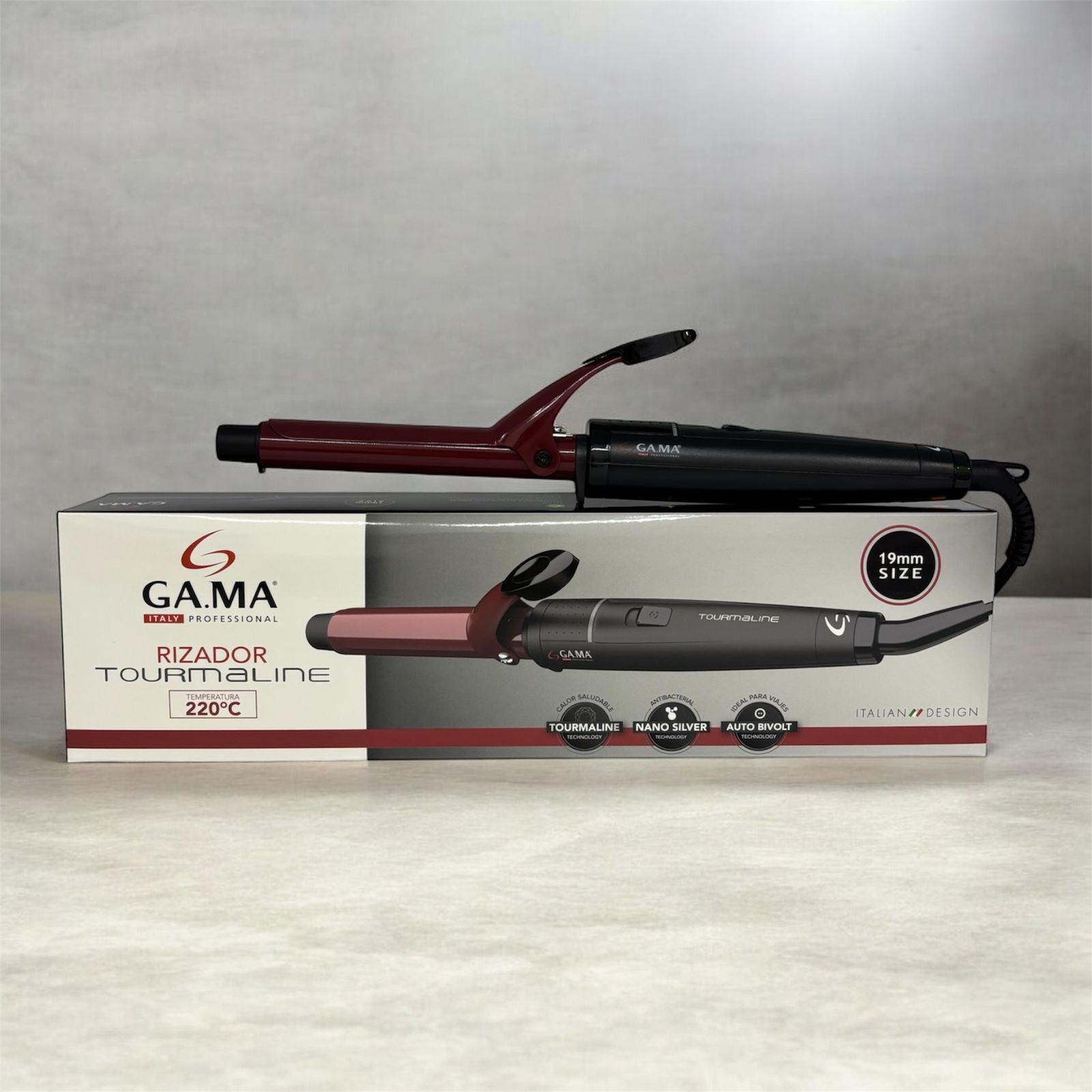 Tenaza GAMA RG-STD-N 19mm profesional para rizos y ondas perfectas