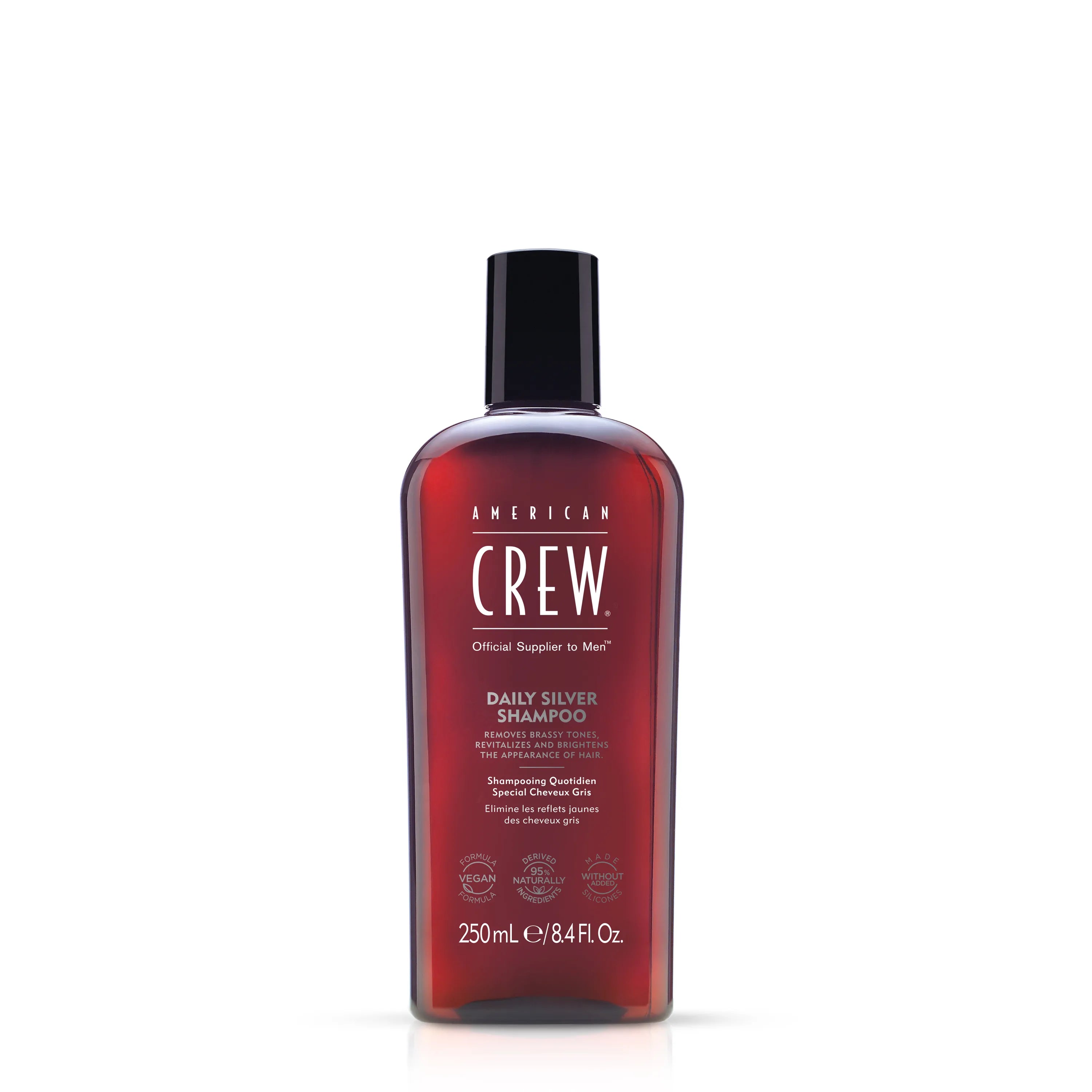 Shampoo American Crew Daily Silver 250ml Cabello Canoso Antiamarillo Hombre