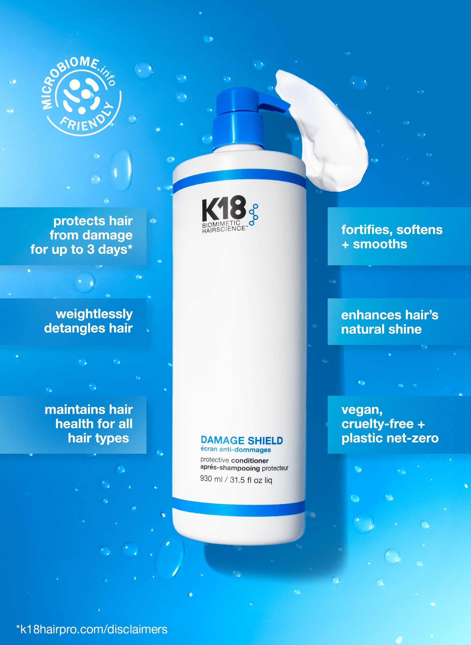 Acondicionador K18 Damage Shield pH 1 Litro Profesional Salon Lavabo Color Safe