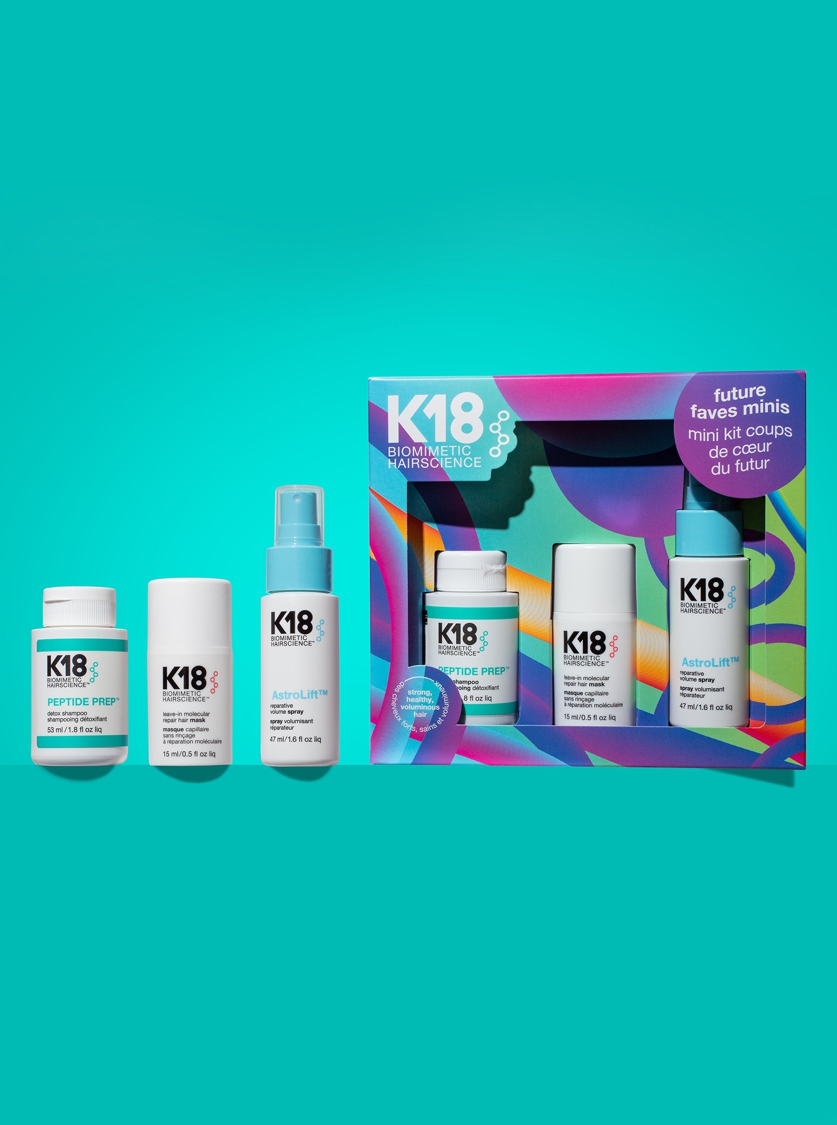 Kit K18 Future Faves Minis Set Mini Tamanos Reparacion Capilar Viaje