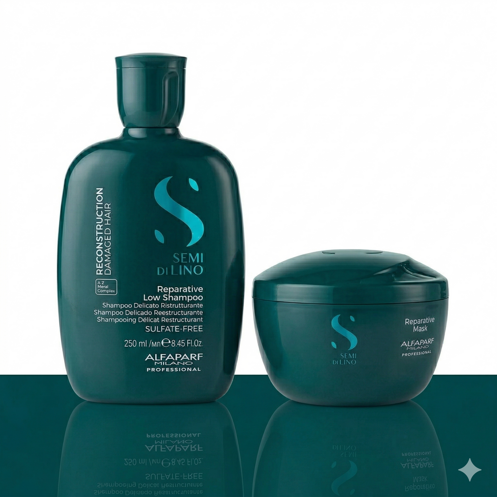 ALFAPARF SEMI DI LINO RECONSTRUCTION DUO - REPARATIVE LOW SHAMPOO & MASK