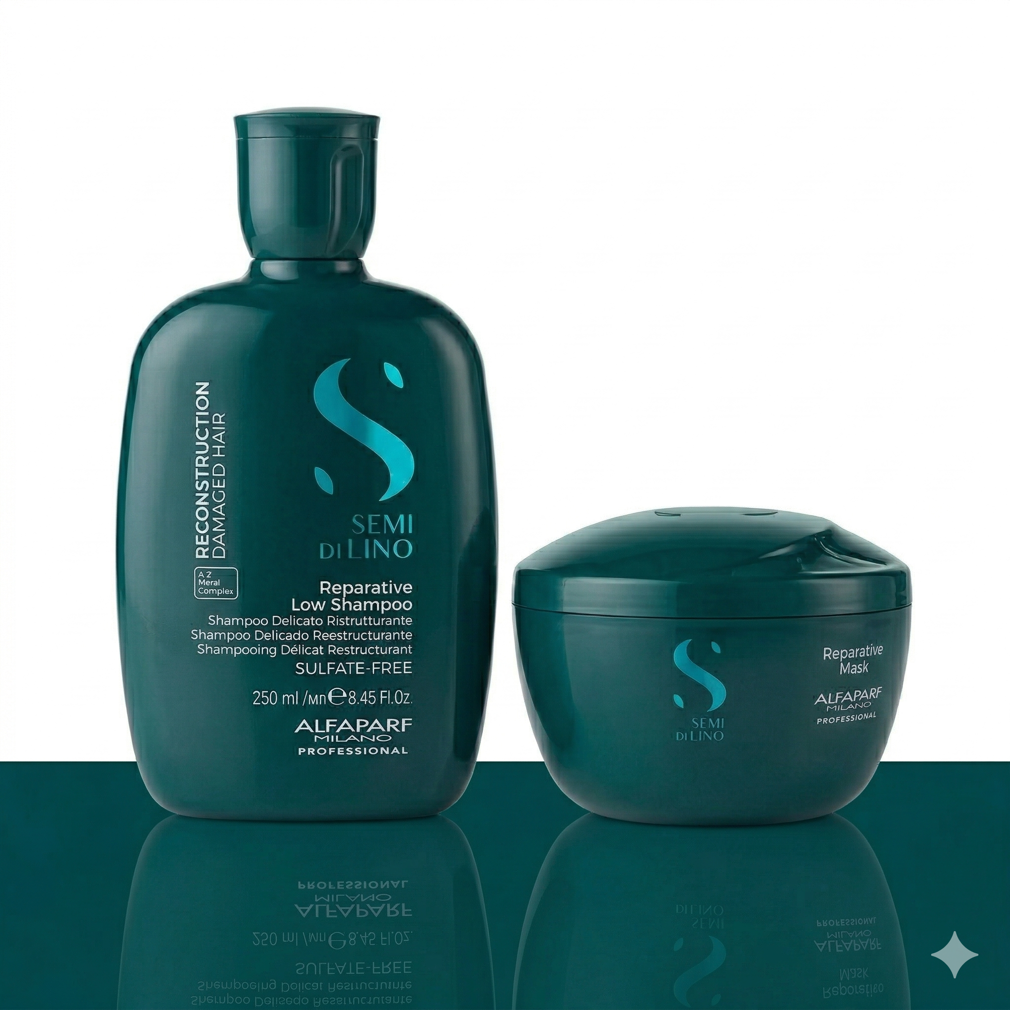 ALFAPARF SEMI DI LINO RECONSTRUCTION DUO - REPARATIVE LOW SHAMPOO & MASK