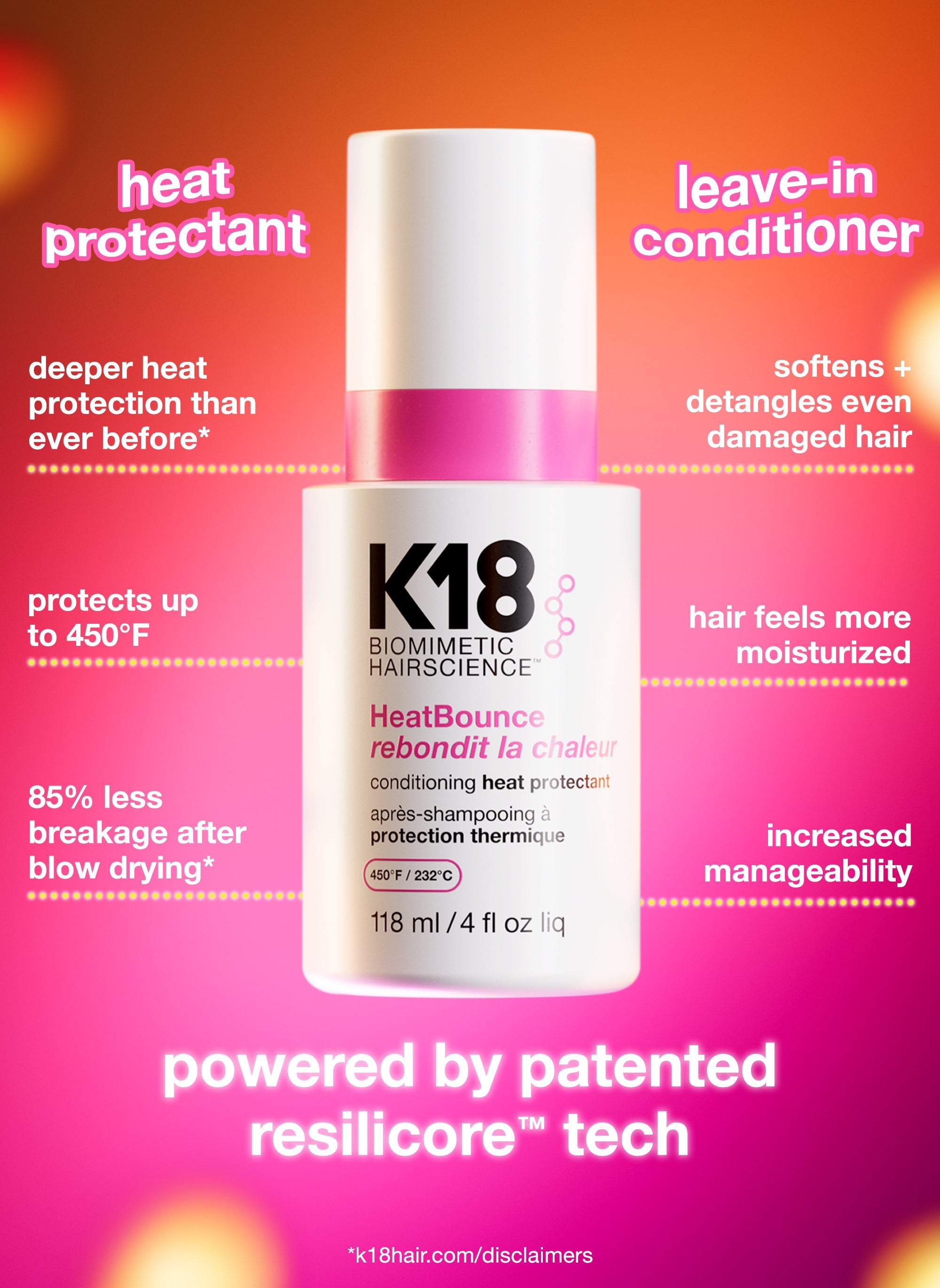 Protector Termico K18 Heat Bounce Conditioning Heat Protectant 118ml Profesional