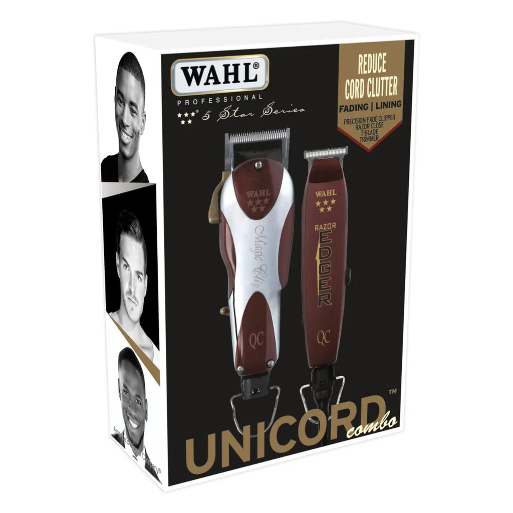 Combo Wahl Unicord Clipper + Trimmer Profesional Barber Alámbrico