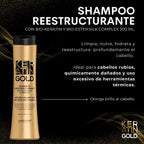 Shampoo Keratin Gold Reestructurante 300 ml – Reparación Capilar con Keratina