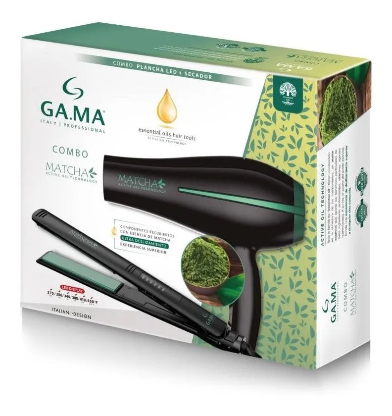 Combo GAMA Matcha Secadora Bora + Plancha Elegance LED