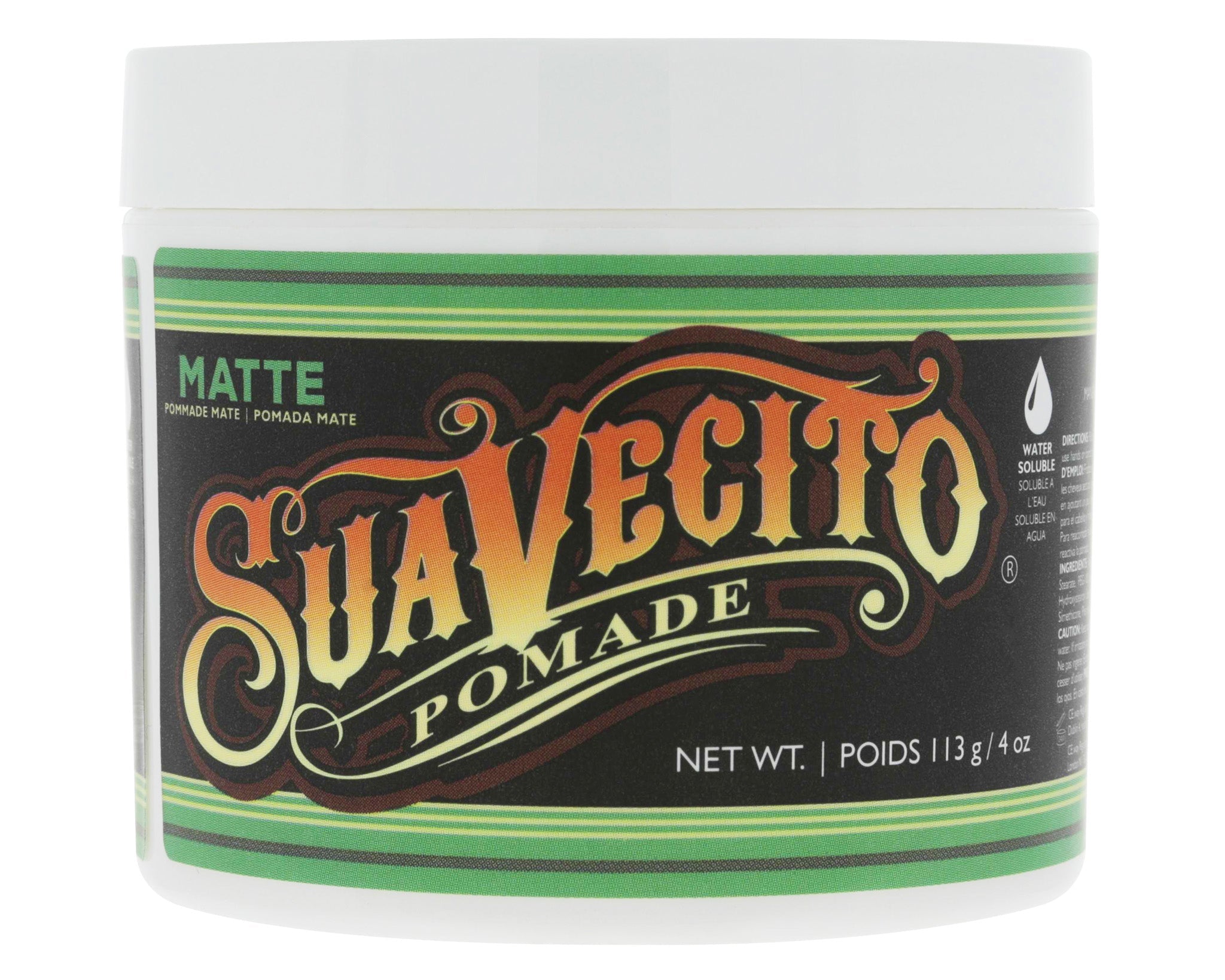 Suavecito Pomade Matte 113g - Producto profesional para barbería con acabado mate y fijación fuerte
