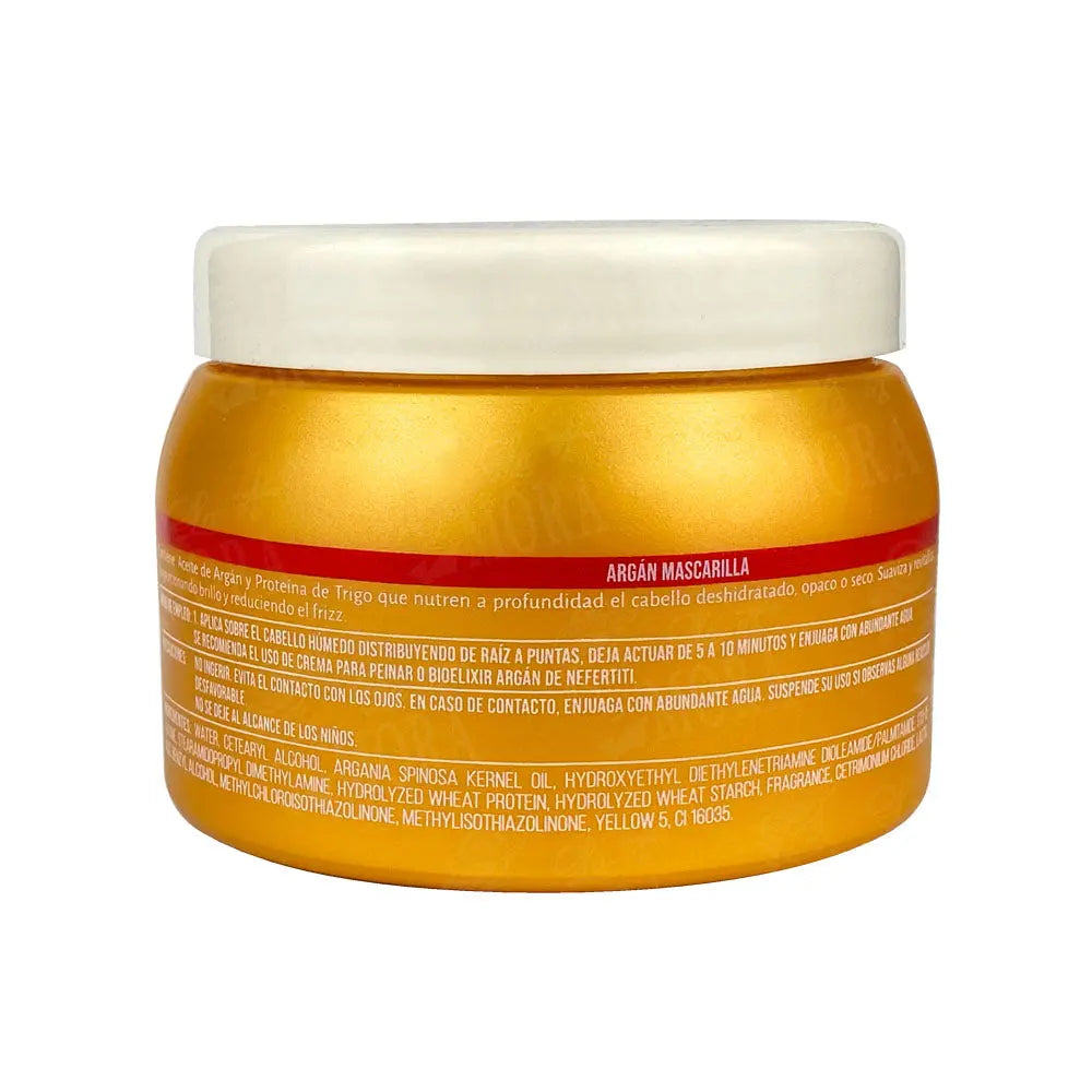 Mascarilla Nefertiti con aceite de argán 350g para tratamiento profesional de cabello seco y dañado