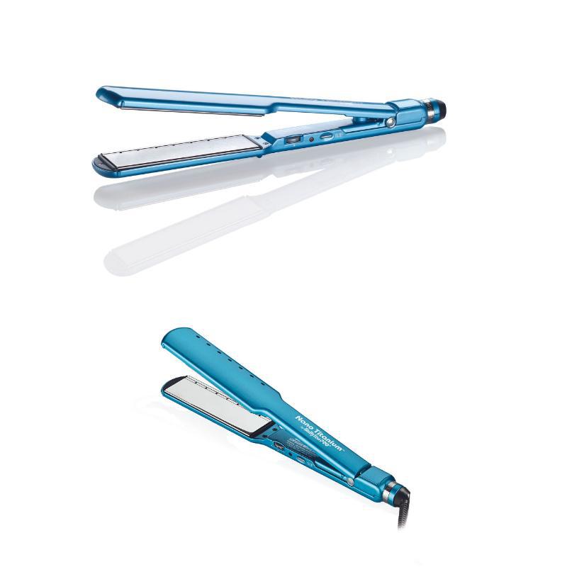 Plancha alaciadora BaByliss BNT5073TES Nano Titanium azul 1.5 pulgadas para cabello húmedo y seco