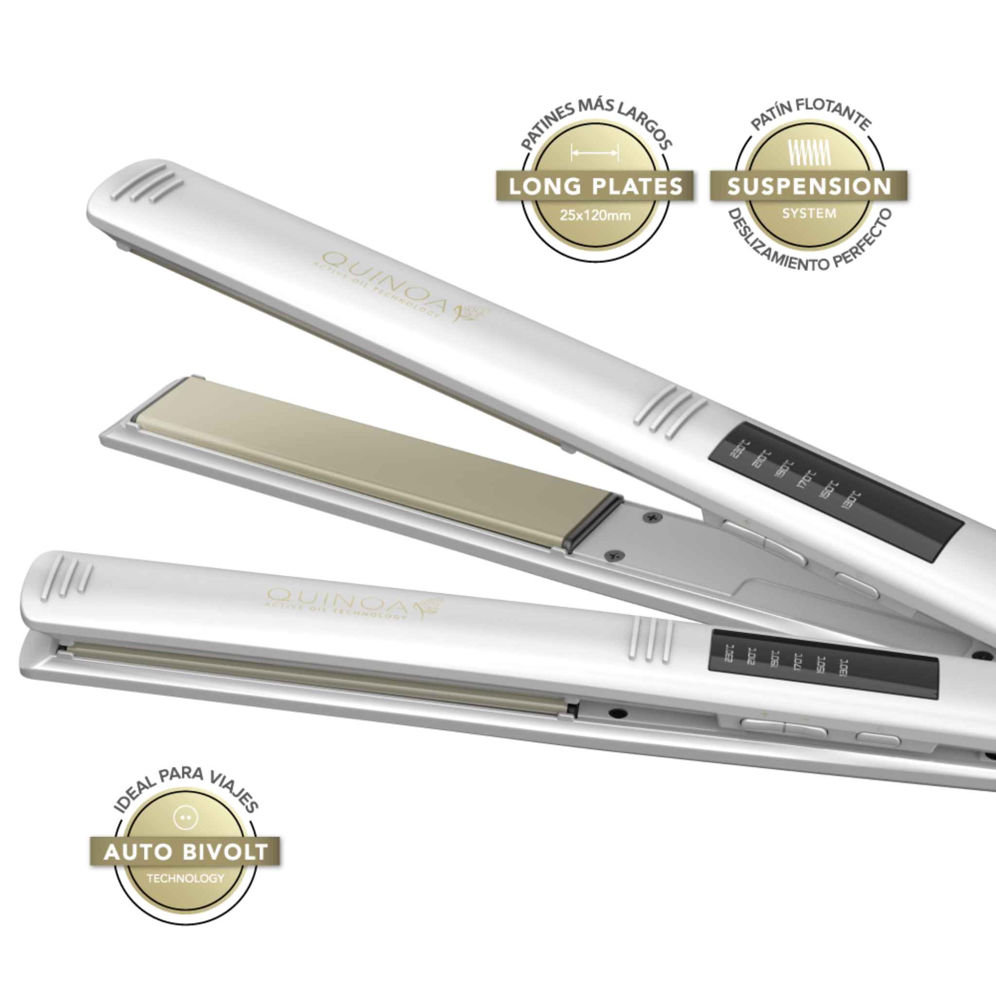 Plancha para cabello GAMA Elegance STD Quinoa con placas de cerámica y tecnología iónica
