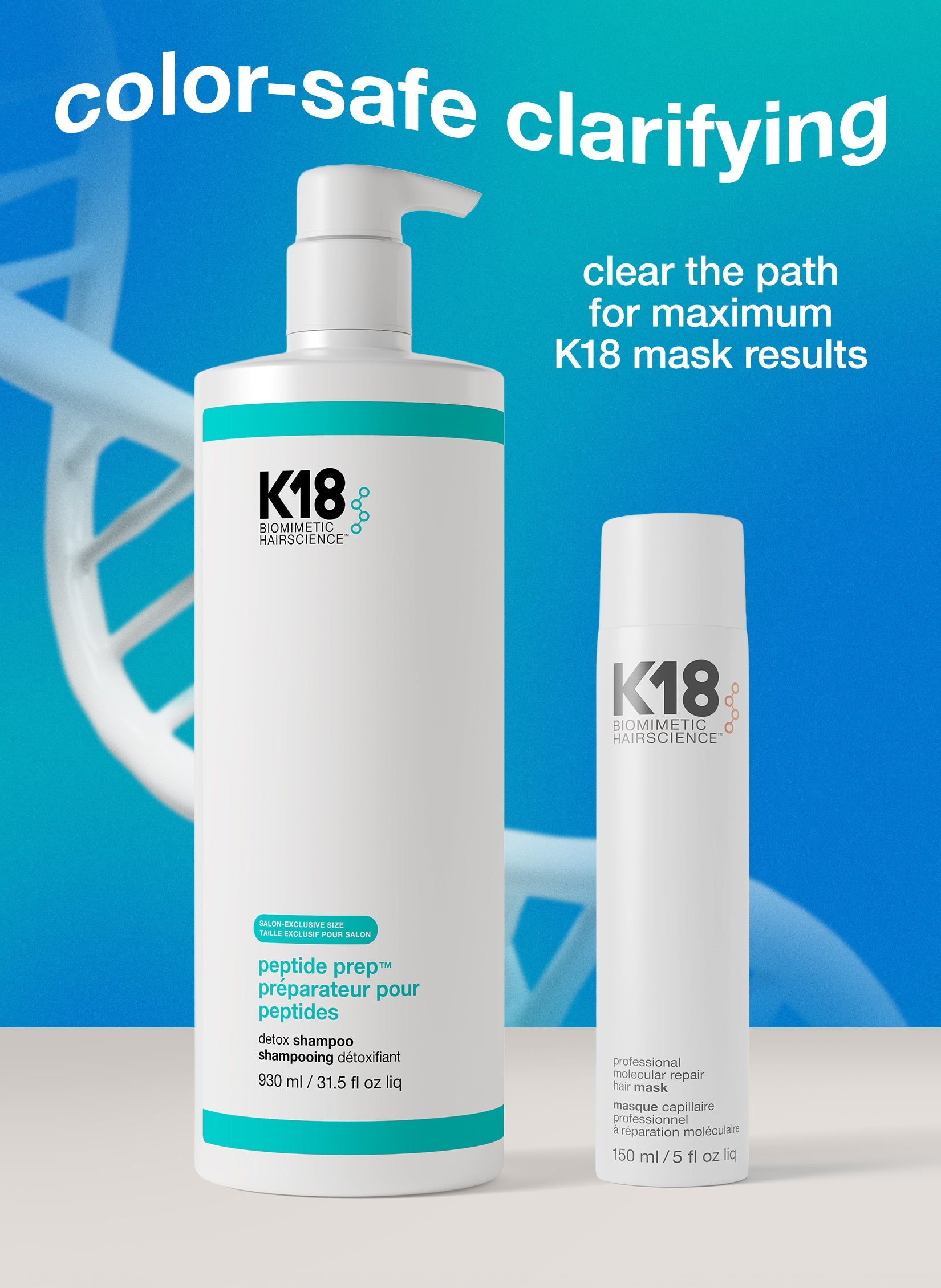 Shampoo K18 Peptide Prep Detox 1 Litro Limpieza Profunda Profesional Salon