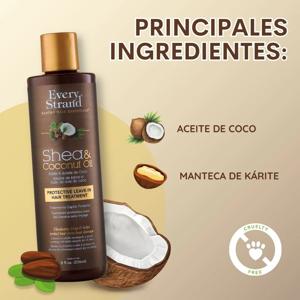Leave-In Every Strand Shea & Coconut Oil 236 ml – Protector Térmico Sin Enjuague