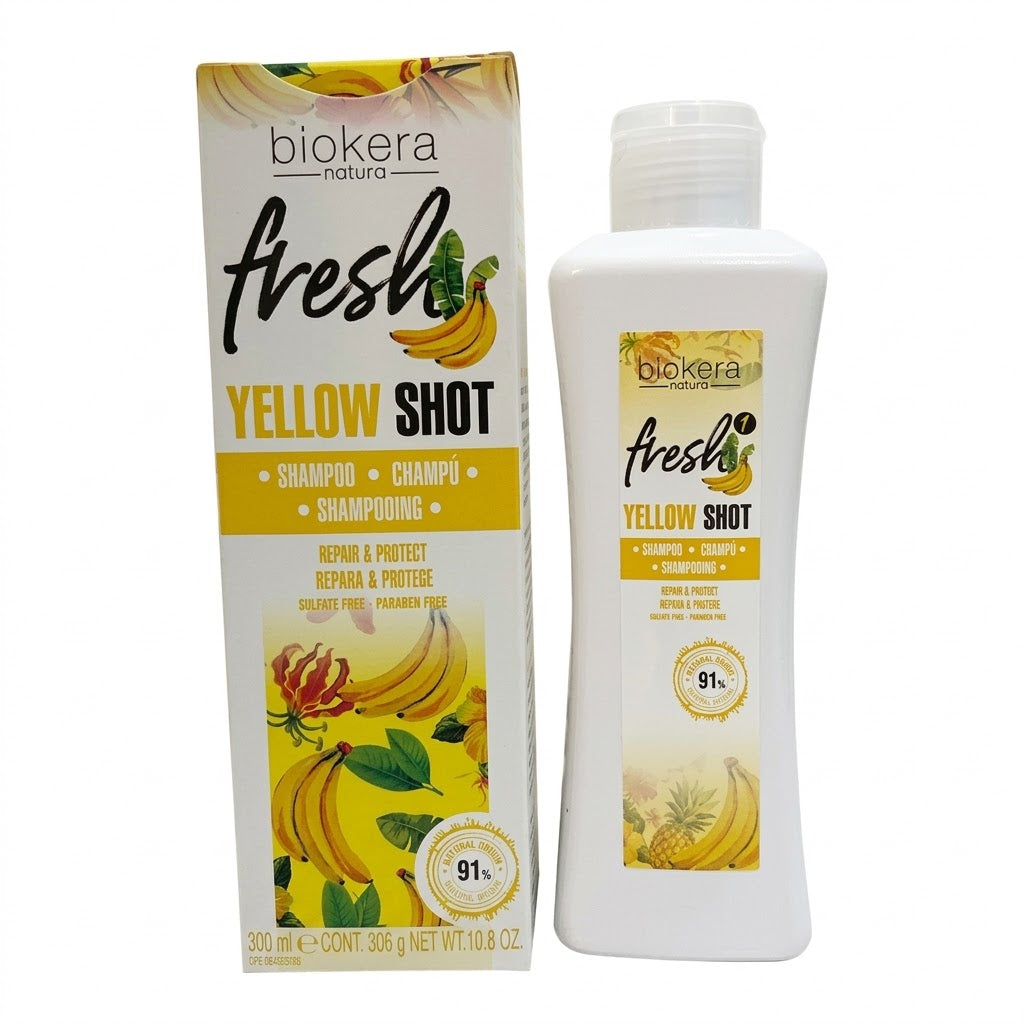 Shampoo Reparador Yellow Shot Biokera Fresh 300 ml