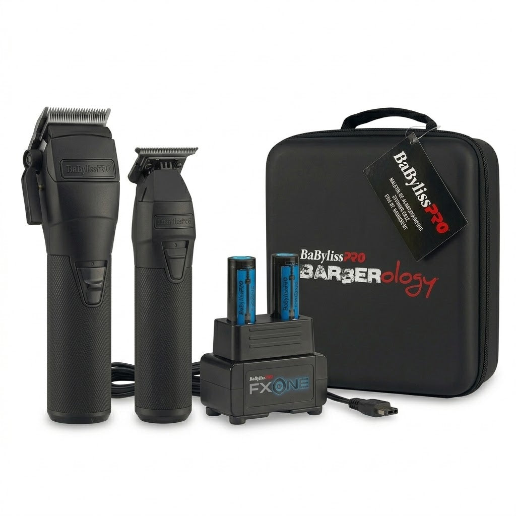 Set BaBylissPRO BlackFX FXone Barberology Edición Premium Clipper + Trimmer+ Estuche Barberology de Regalo