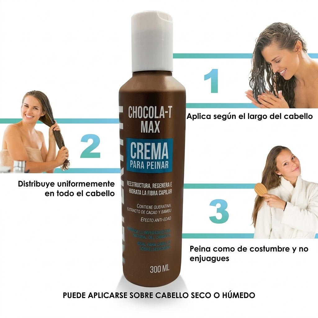 NEFERTITI CREMA PARA PEINAR CHOCOLA-T MAX 300ml