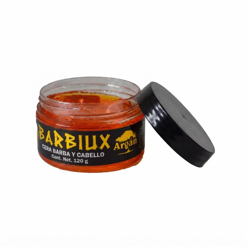 Cera para Cabello y Barba Barbiux con Aceite de Argán Fijación Fuerte 120 g
