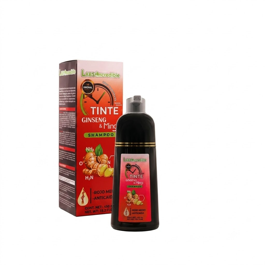 Shampoo Matizante Labs Incredible Ginseng &amp; Mingi Rojo Medio Anticaída 450 ml