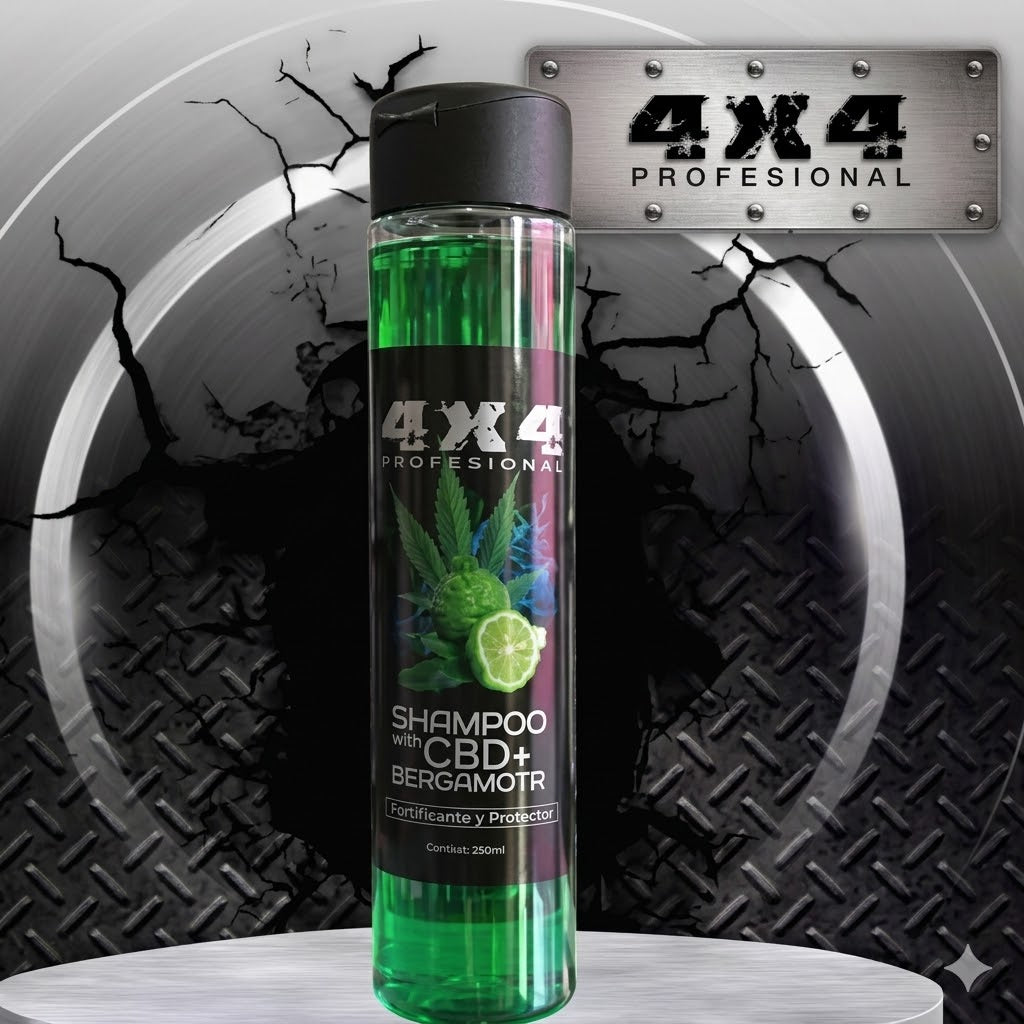 SHAMPOO 4X4 CBD Y BERGAMOTA 500ML
