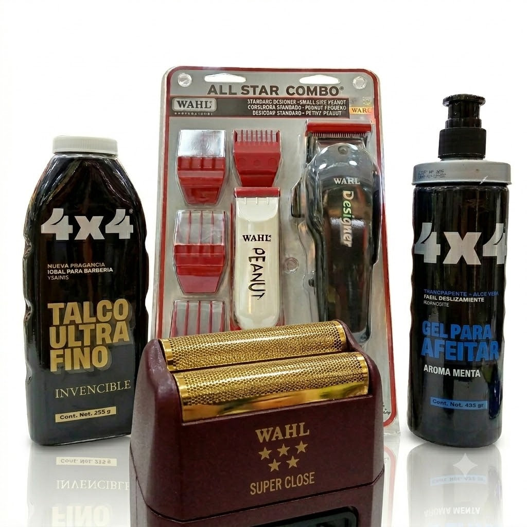 Kit Barber Pro Wahl All Star Combo – Cortadora, Trimmer, Shaver y Accesorios de Barbería