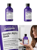 L'Oréal Professionnel Keratin Alpha Sleek Shampoo 300 ml – Shampoo Alisante Profesional