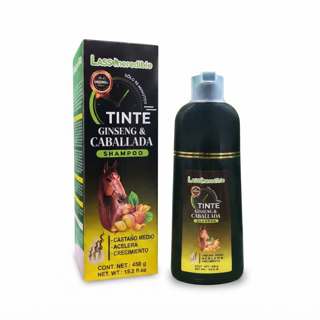 Shampoo Matizante Castaño Medio Labs Incredible Ginseng &amp; Caballada Cubre Canas 450 ml